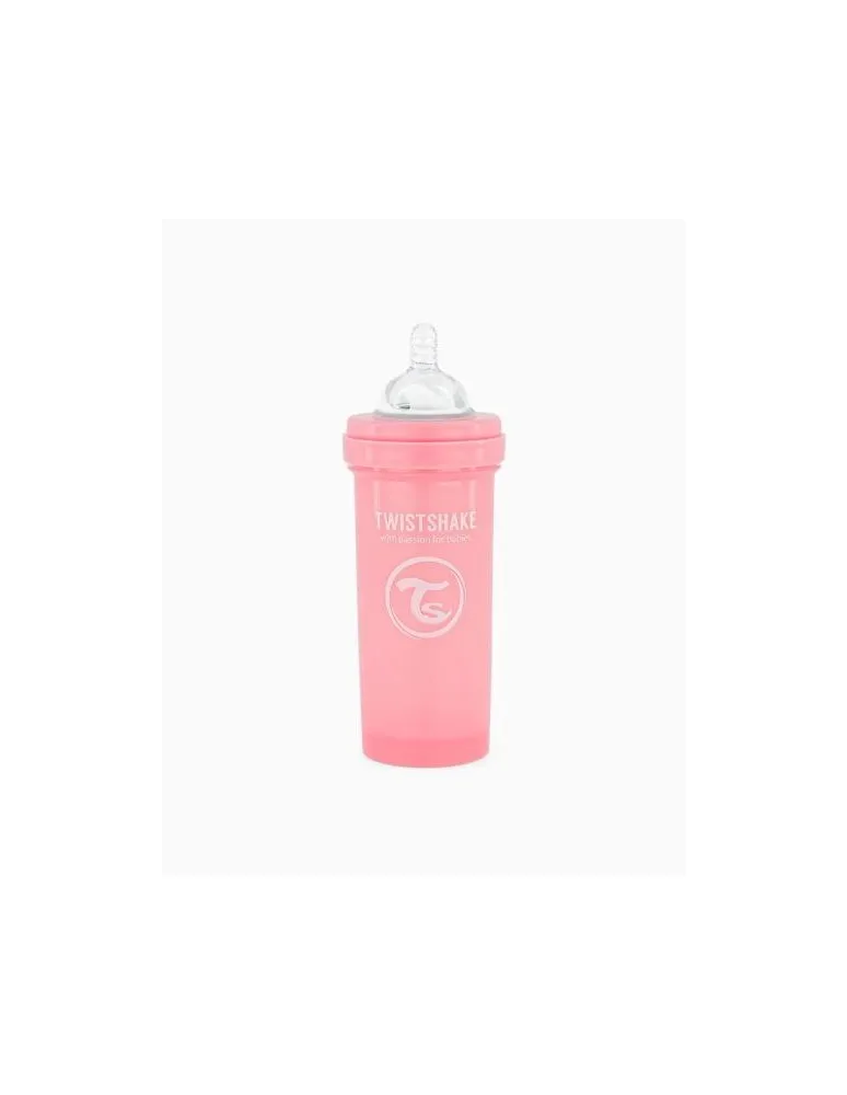 BIBERÓN ANTICÓLICO 260ML ROSA PASTELTWISTSHAKE 