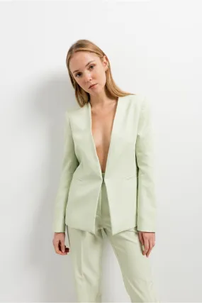 Blazer sin solapa color menta para mujer, chaquetas de vestir para mujer de Emarola & Co