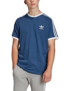 camiseta adidas 3 stripes azul para hombre