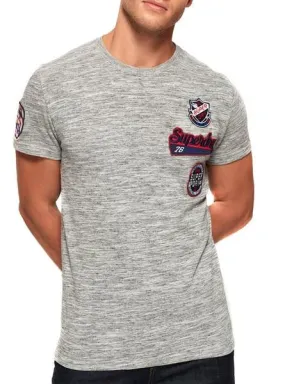 camiseta superdry patch gris para hombre