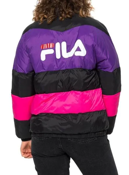 cazadora fila reilly colorblock negro para mujer