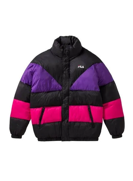 cazadora fila reilly colorblock negro para mujer