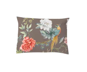 Funda Almohada Flores Japonesas Marrón Cama 105