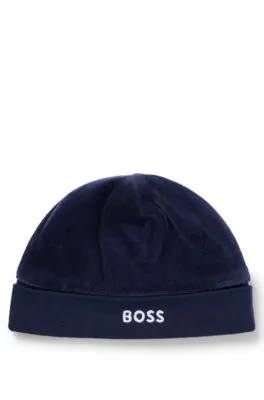 Gorro de terciopelo con logo bordado para bebés