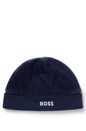 Gorro de terciopelo con logo bordado para bebés