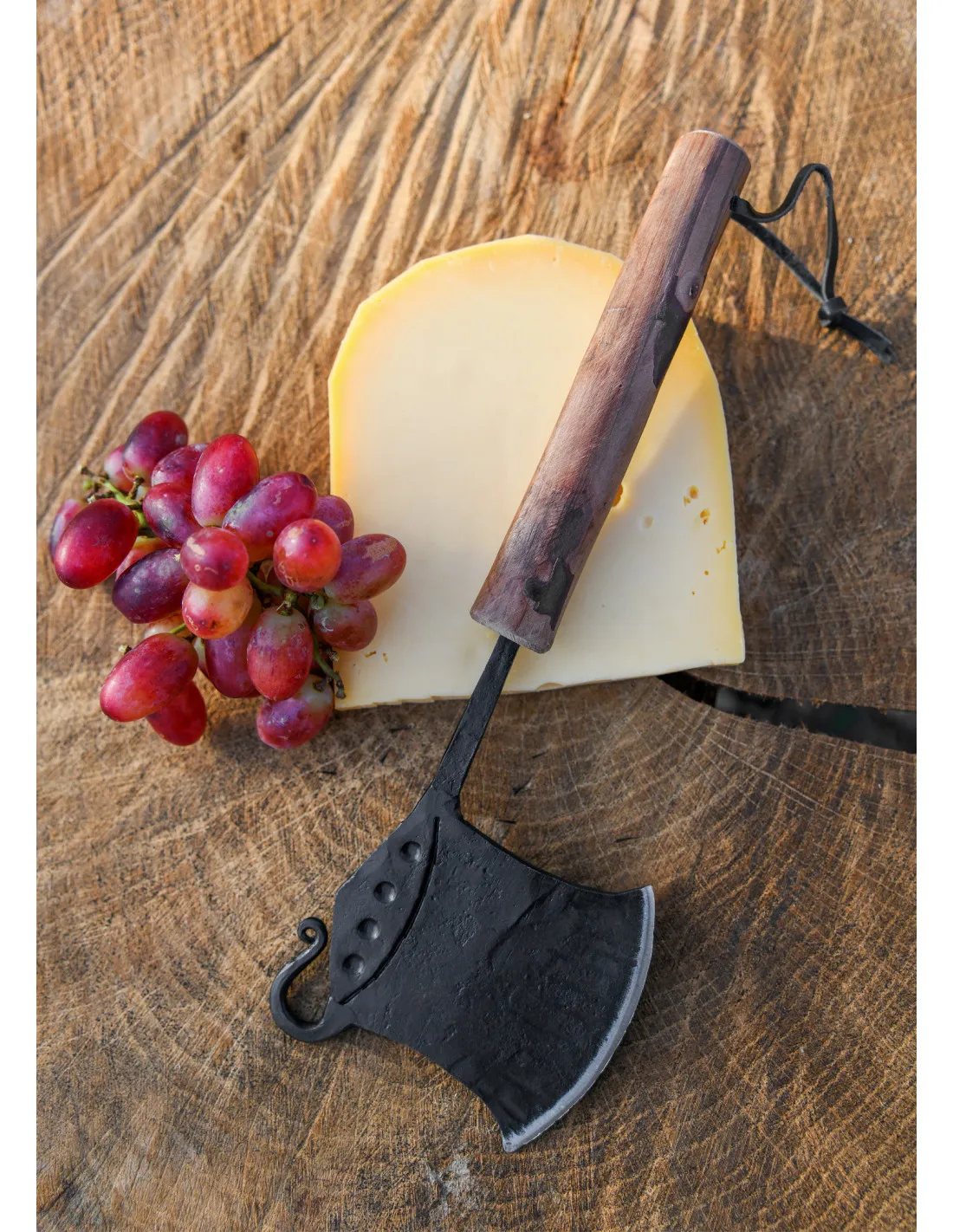 Hacha de cocina forjada, picadora con empuñadura madera