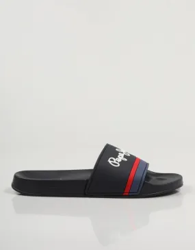  nu pieds PEPE JEANS Slider en Bleu marine 81654