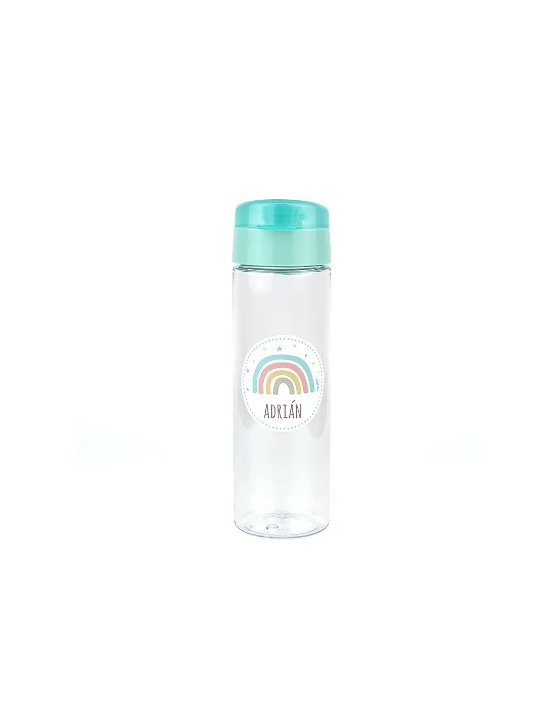 Pack Botella 600ml + Cajita Porta Alimentos Arcoíris Soft Menta personalizadasde Mi Pipo