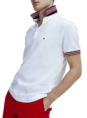 polo tommy hilfiger contrast blanco para hombre