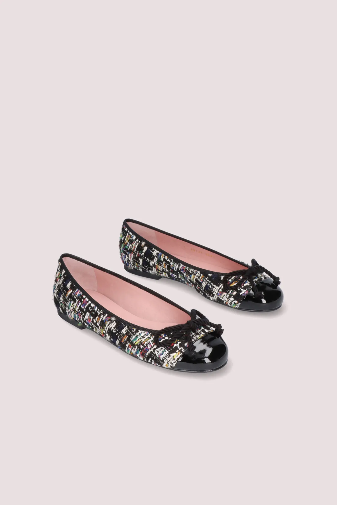 Pretty Ballerinas Bailarinas en tweed blanco y negro