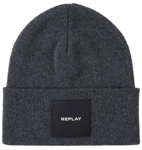 Replay AX4167.003 Gorro de punto de vuelta para en carbón negro