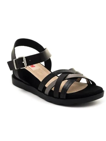 sandalias mtng 58514 cuña negras para mujer