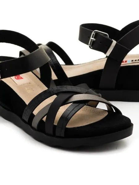 sandalias mtng 58514 cuña negras para mujer