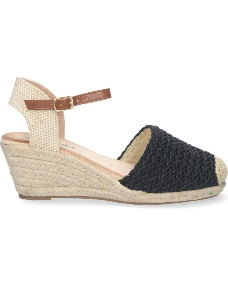 Sandalias PUNTOSALAO  de Mujer ALPARGATAS DE CUNA MEDIA DE YUTE TEXTURA MUJER NEGRO  VARIOS COLORES