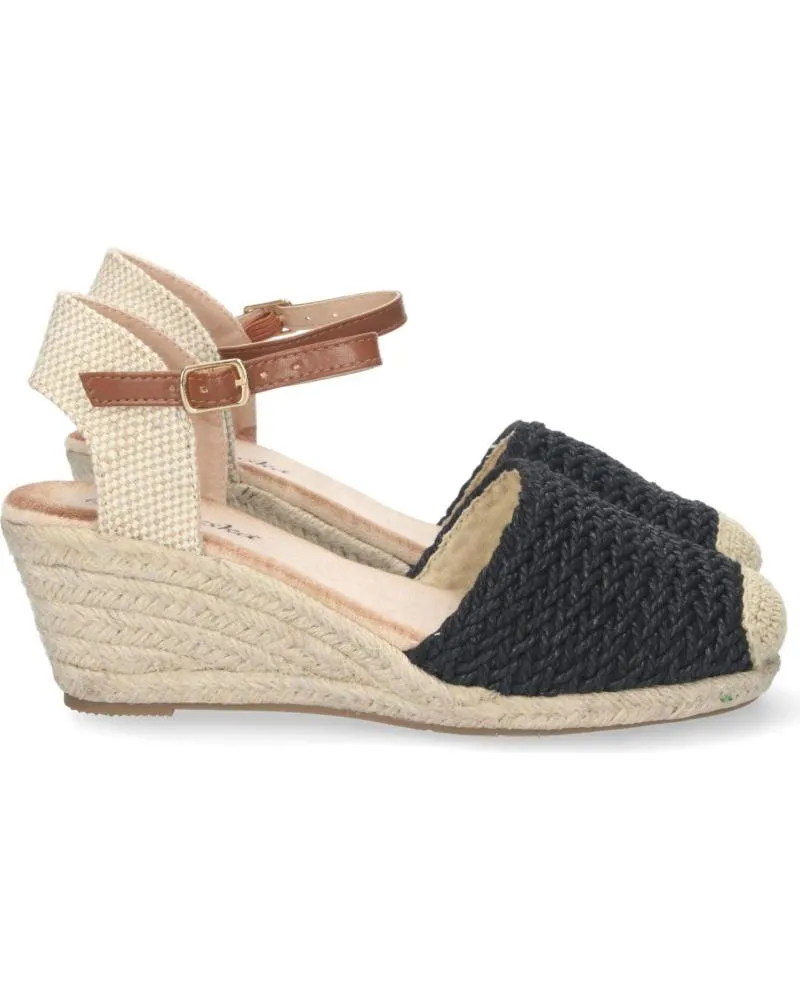 Sandalias PUNTOSALAO  de Mujer ALPARGATAS DE CUNA MEDIA DE YUTE TEXTURA MUJER NEGRO  VARIOS COLORES