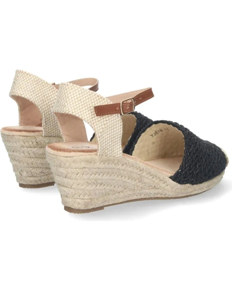 Sandalias PUNTOSALAO  de Mujer ALPARGATAS DE CUNA MEDIA DE YUTE TEXTURA MUJER NEGRO  VARIOS COLORES