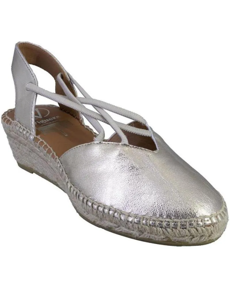 Sandalias VIGUERA  de Mujer 2007METAL ALPARGATAS DE CUNA CANAMO ESPARTO YUTE DE  PLATINO