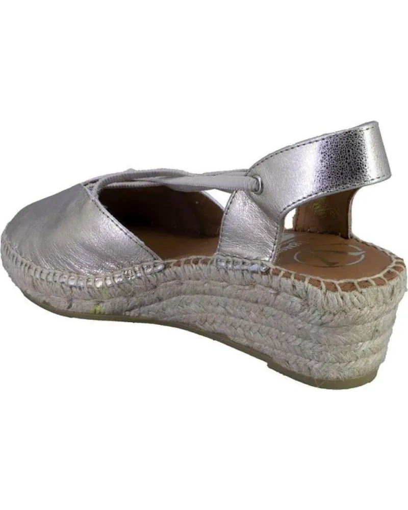 Sandalias VIGUERA  de Mujer 2007METAL ALPARGATAS DE CUNA CANAMO ESPARTO YUTE DE  PLATINO