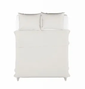 Sábana Encimera Lisa Satén Blanco Cama 105