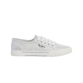 Tenis Pepe Jeans Mujer Brady Party W Plata - Blanco