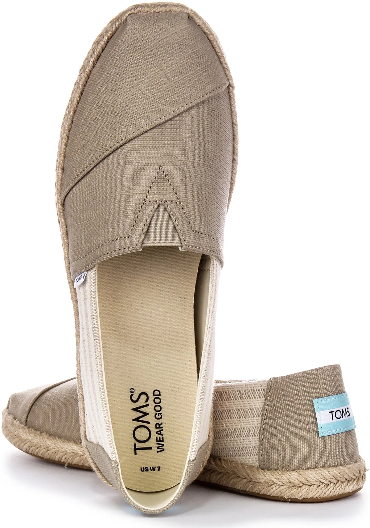 Toms Alpargata Alrop Slobby Alpargatas de Mujer en Tela Eco Reciclada Beige