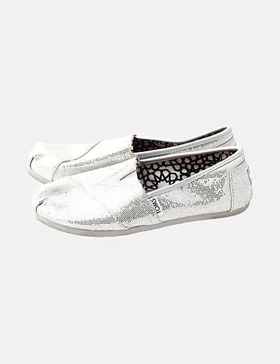 Toms Alpargatas glitter plateadas