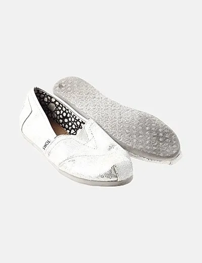 Toms Alpargatas glitter plateadas