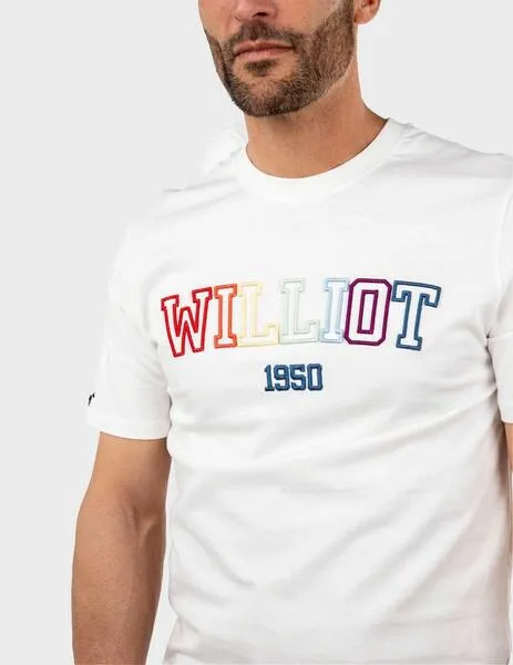 Williot Logo Multicolor Camiseta blanca para hombre